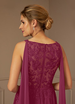 Azazie Joules Mother of the Bride Dresses Mulberry A-Line Sequins Chiffon Dress image8