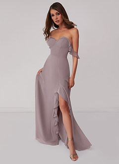 Barbie ♥ Azazie Bridesmaid Dresses Dusk A-Line Off the Shoulder Chiffon Convertible Dress image1