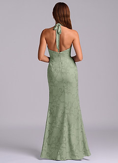 Azazie Valerie Final Sale Agave Mermaid Pleated Floral Burnout Dress image7