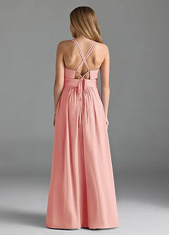 Azazie Farren Junior Rosette A-Line Pleated Chiffon Dress image2