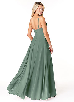 Azazie Emerald Bridesmaid Dresses A-Line Ruffled Chiffon Floor-Length Dress image7