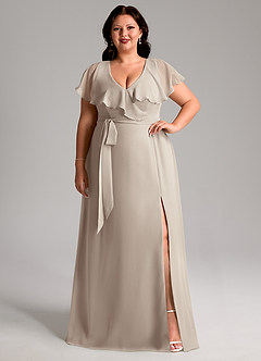 Azazie Lainey Bridesmaid Dresses Frost A-Line with Pockets Chiffon Dress image8