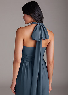 Azazie Lamara Brautjungfernkleider Wandelbar Schulterfrei Chiffon Overall/Jumpsuit Neptunblau image10