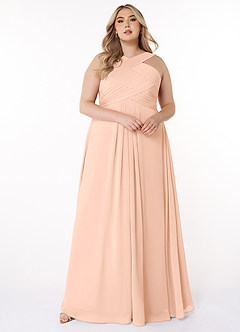 Azazie Kaleigh Bridesmaid Dresses English Rose A-Line Pleated Chiffon Dress image7