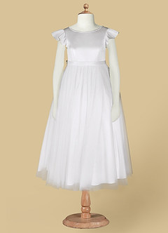 Azazie Aster Final Sale Dusty Rose A-Line with Sleeves Tulle Dress image6