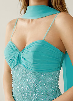 Jasminiah Blue Pearl-Embellished Lace/Chiffon Prom Dress image8