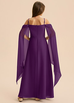 Azazie Moana Junior Linia A Pofałdowany Szyfon Długość podłogi Młodsza druhna Sukienka image5