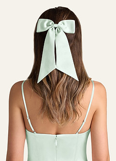 front Matching Color Satin Bow Hair Clip