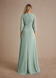 Azazie Mayfield Mother of the Bride Dresses Agave A-Line Pleated Chiffon Dress image3