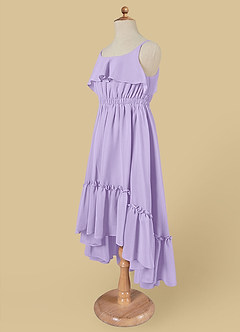 Azazie Karmen Flower Girl Dresses Lilac A-Line Ruched Chiffon Dress image8