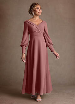 Azazie Paterson Mother of the Bride Dresses Desert Rose A-Line Pleated Chiffon Dress image1
