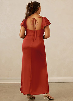 Christian Siriano Bridal for Azazie 1005 Bridesmaid Dresses Rust Sheath Sweetheart Neckline Stretch Satin Dress image15