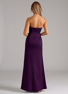 Azazie Johana Bridesmaid Dresses Grape Mermaid Off the Shoulder Stretch Satin Convertible Dress image7