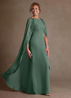Azazie Artemisia vestidos de madre de la novia Vestido de Eucalipto de Gasa de Corte Recto con Encaje image2