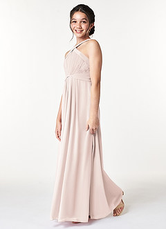 Azazie Anthea Junior Rose Petal Pleated Chiffon Dress image5
