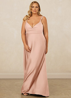 Christian Siriano Bridal for Azazie 1001 Bridesmaid Dresses Rose Gold A-Line Sweetheart Neckline Stretch Satin Dress image15