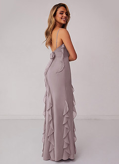 Barbie ♥ Azazie Bridesmaid Dresses Dusk Sheath Bow Chiffon Dress image2