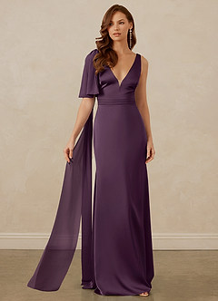 Christian Siriano Bridal for Azazie 1011 Robes de demoiselle d'honneur Robe Sirène en Satin extensible Arc Prune image6