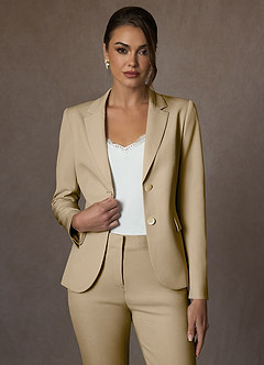 front Whitney Champagner Strukturierter Stretch-Blazer