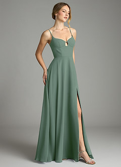 Azazie Audreana Final Sale Eucalyptus A-Line Sweetheart Neckline Chiffon Dress image5