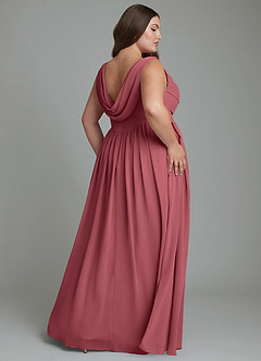 Azazie Novi Bridesmaid Dresses Merlot A-Line Pleated Chiffon Dress image8