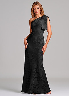 Azazie Yuanna Suknie dla druhen Syrena Jedno ramię Kwiatowe wypalenie Do ziemi Sukienka image3