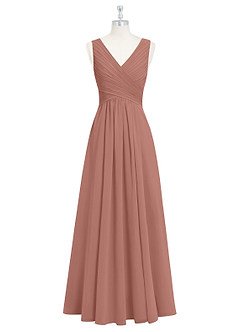 Azazie Flora Bridesmaid Dresses Cedar Rose A-Line Pleated Chiffon Dress image7