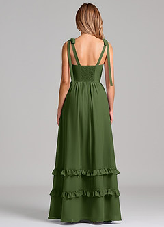 Azazie Anastacia Bridesmaid Dresses Olive A-Line Sweetheart Neckline Chiffon Dress image2