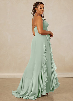 Christian Siriano Bridal for Azazie 1006 Bridesmaid Dresses Agave Mermaid Ruched Chiffon Dress image9