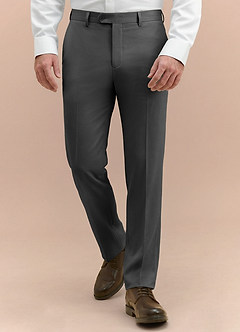 front Vincent Grey Structured High Stretch Dress Pants