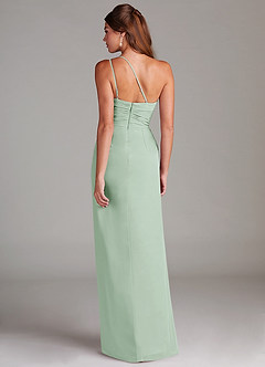 Azazie Eren Bridesmaid Dresses Agave Sheath One Shoulder Chiffon Dress image7