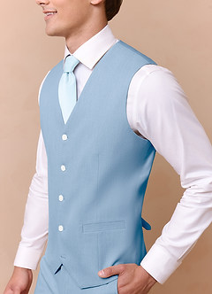 front James Azul Cielo Chaleco de traje