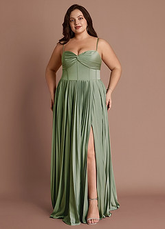 Tyla Dusty Sage Pleated Maxi Dress image8