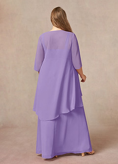 Azazie Weisz Mother of the Bride Dresses Tahiti A-Line Square Neckline Pleated Chiffon Dress image2