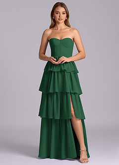Azazie Faye Bridesmaid Dresses Dark Green A-Line Sweetheart Neckline Chiffon Dress image6