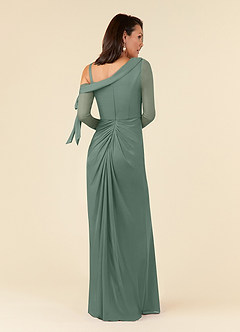 Azazie Marna Kleider für die Brautmutter Etui One-Shoulder Gittergewebe Kleid Eukalyptus image3