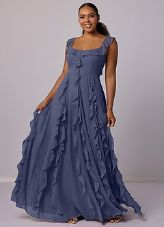 Barbie ♥ Azazie Bridesmaid Dresses Stormy A-Line with Pockets Chiffon Dress image10