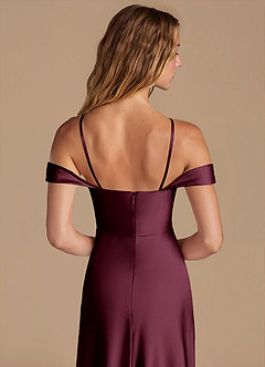 Azazie Jackalin Kleider zum Anprobieren zu Hause Wandelbar A-Linie Schulterfrei Metallischer Satin Kleid Himmelblau image2