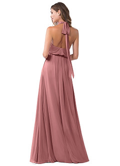 Azazie Landry Final Sale Desert Rose A-Line Pleated Mesh Dress image2