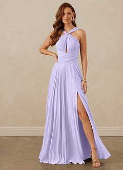 Christian Siriano Bridal for Azazie 1009 Bridesmaid Dresses Lilac A-Line Pleated Chiffon Dress image2