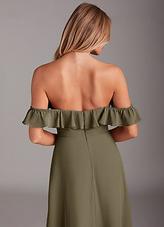 Azazie Lyra Bridesmaid Dresses Willow Green A-Line Chiffon Convertible Dress image8