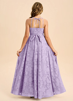 Azazie Arianthe Junior Lilac A-Line Pleated Floral Burnout Dress image2