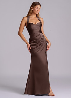 Azazie Destiny Suknie dla druhen Syrena Dekolt w kształcie serca Satyna elastyczna Do ziemi Sukienka image5