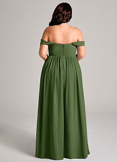 Azazie Calianna Bridesmaid Dresses Olive A-Line Off the Shoulder Chiffon Convertible Dress image15