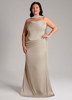 Azazie Sorrel Bridesmaid Dresses Frost Mermaid Strapless Stretch Satin Convertible Dress image10