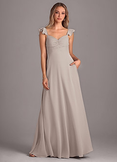 Azazie Kaylyn Bridesmaid Dresses Frost A-Line Ruched Chiffon Dress image4
