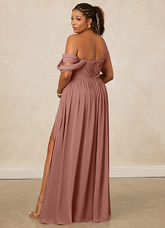 Christian Siriano Bridal for Azazie 1014 Bridesmaid Dresses Cedar Rose A-Line Off the Shoulder Chiffon Dress image11