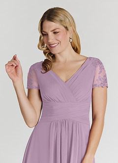 Azazie Thais Mother of the Bride Dresses Wisteria A-Line Lace Chiffon Dress image5