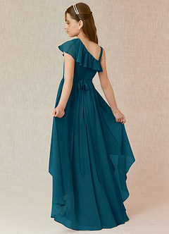 Azazie Mango Junior Ink Blue A-Line Ruched Chiffon Dress image1