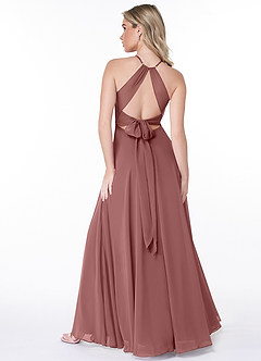 Azazie Evalleen Bridesmaid Dresses Desert Rose A-Line Pleated Chiffon Dress image4